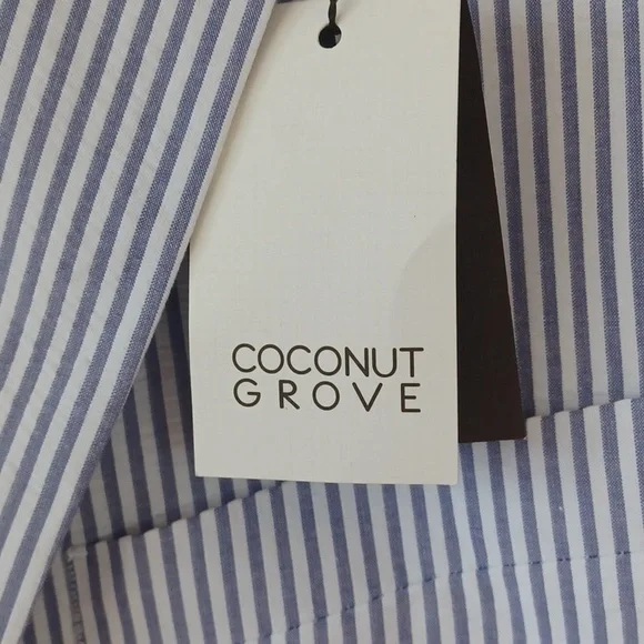 Men's Blue Striped Blazer 100 Percent Cotton Summer Weight Blazer 48 Long - Picture 3 of 7